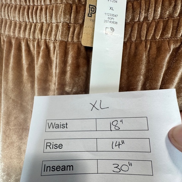 PINK by Victoria's Secret Velvet Wide-Leg Pants Tan - Picture 6 of 12